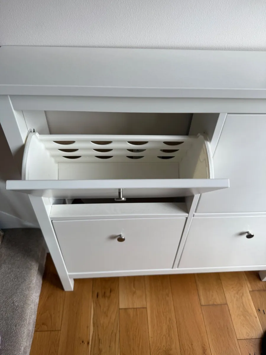 Shoe cabinet with 4 compartments, white, - Image 2