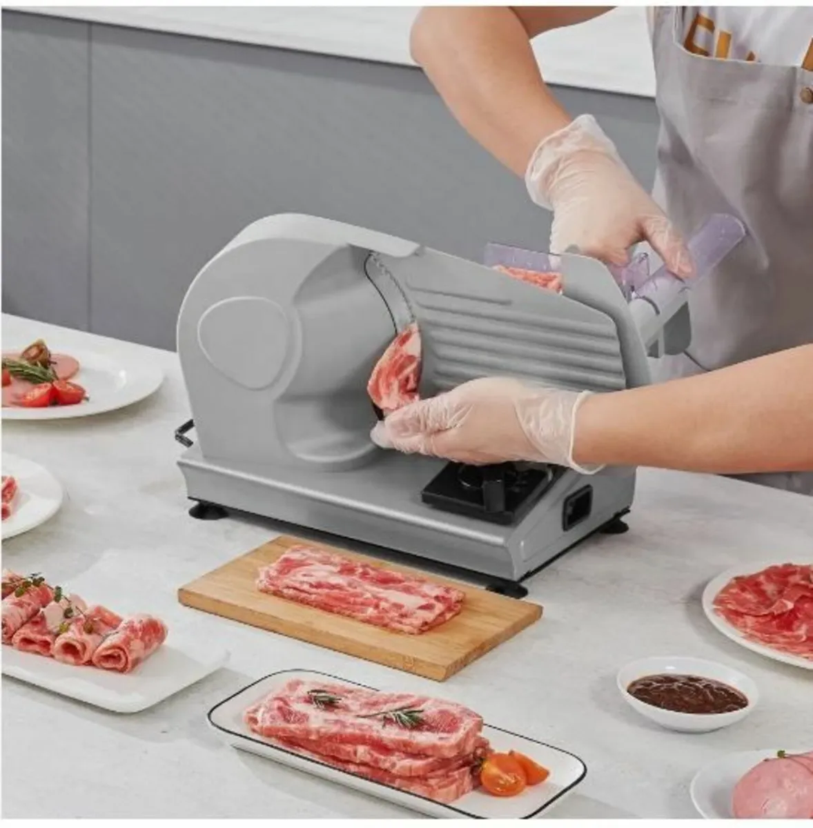 Meat Slicer, 180W Electric Deli Food Slicer - Image 4
