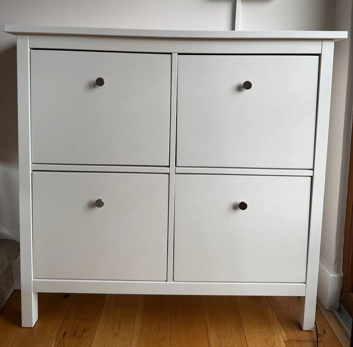 Shoe cabinet with 4 compartments, white, - Image 1