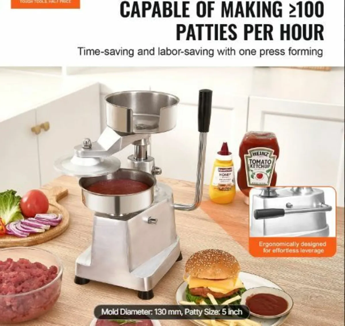 Commercial Burger Patty Maker, 130mm/5inch - Image 2