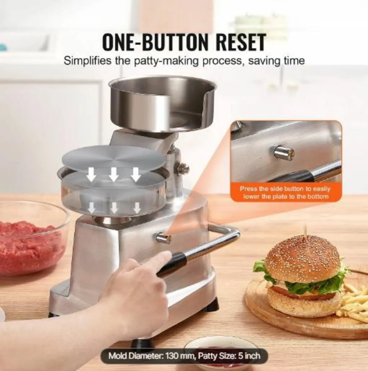 Commercial Burger Patty Maker, 130mm/5inch - Image 4