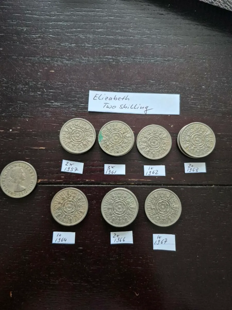 Elizabeth Two Shilling coins - Image 1