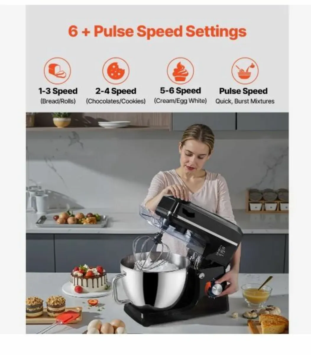 Stand Mixer 8.3 QT Electric Dough Mixer 1400W - Image 2