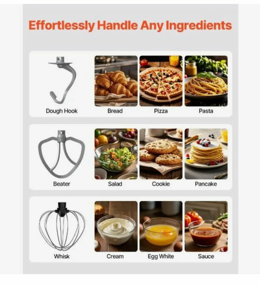 Stand Mixer 8.3 QT Electric Dough Mixer 1400W - Image 4