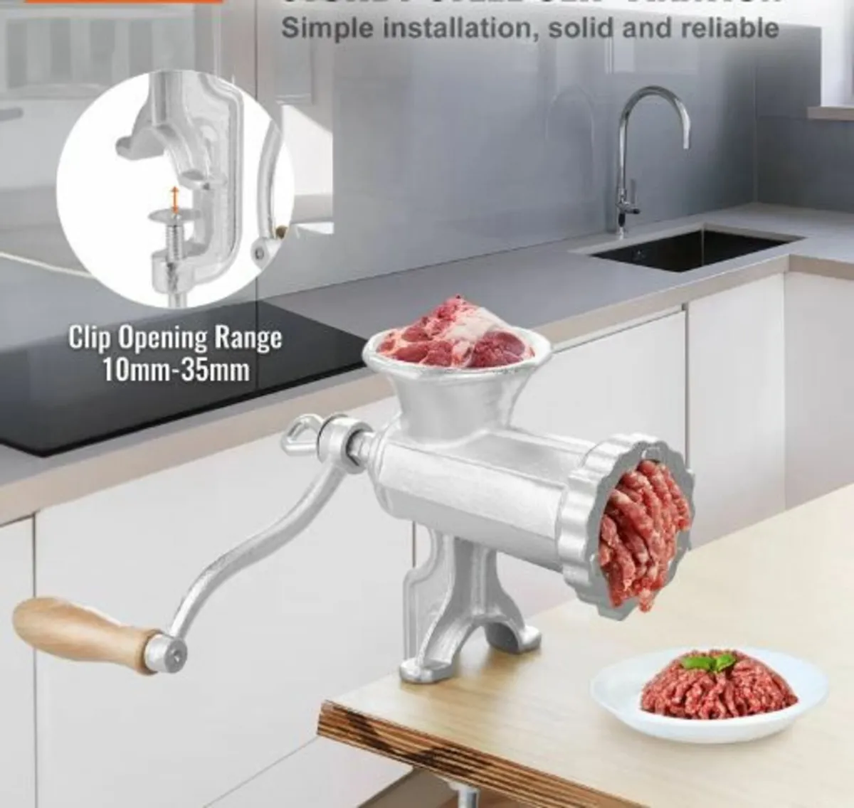 Manual Meat Grinder, Heavy Duty Cast Iron - Image 2