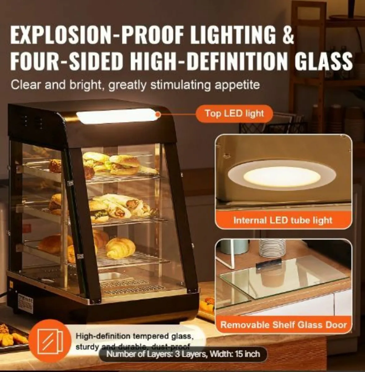 3-Tier Commercial Food Warmer Display - Image 2