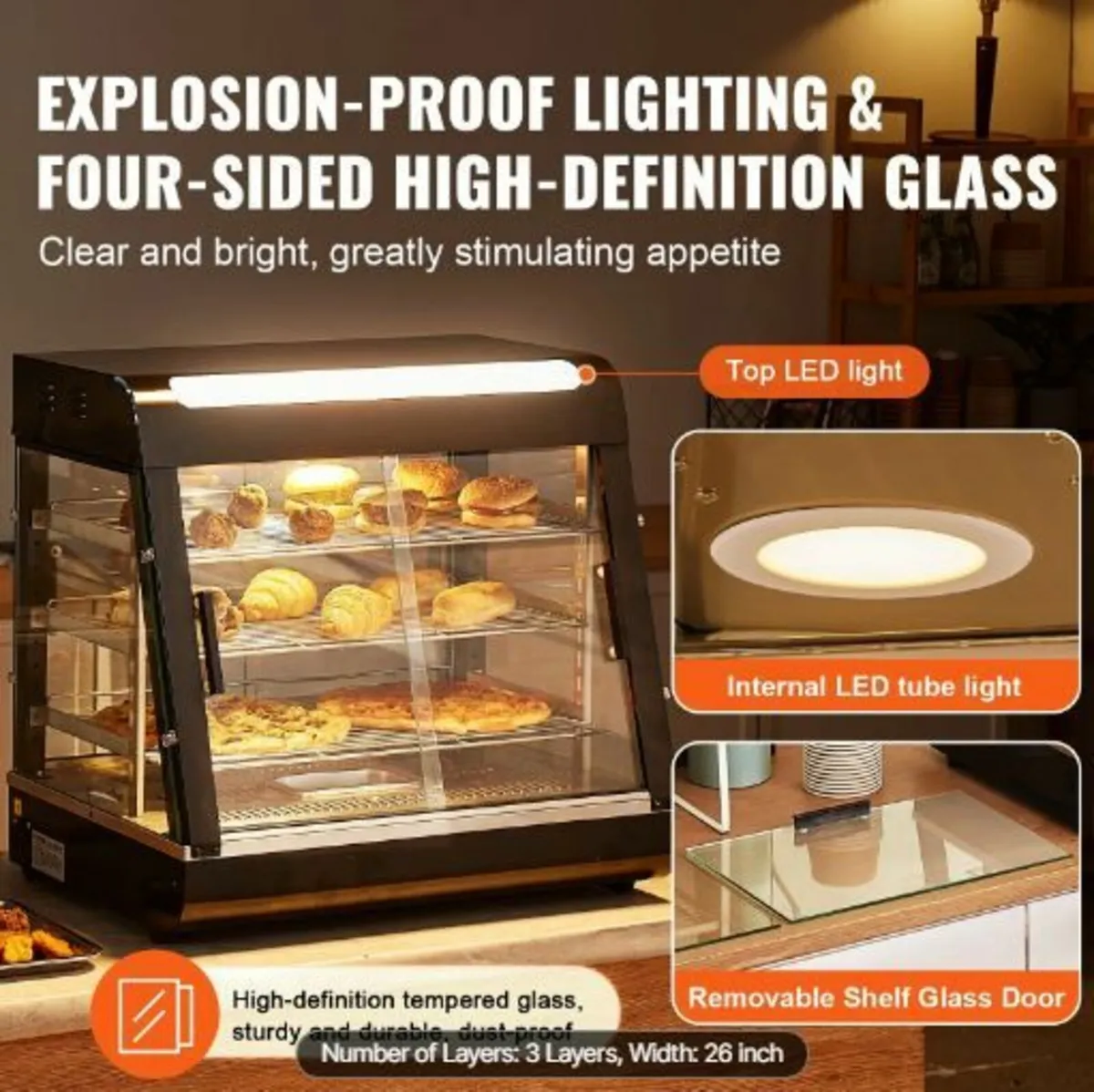 3-Tier Commercial Food Warmer Display - Image 4