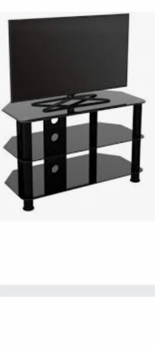 TV stand black tempered glass - Image 1