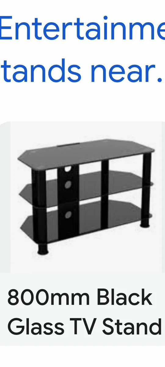 TV stand black tempered glass - Image 2