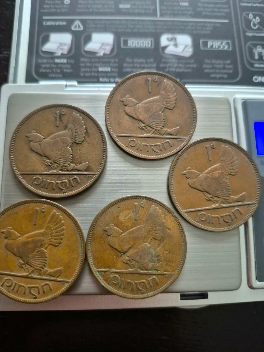 Old irish 1Penny coins - Image 2