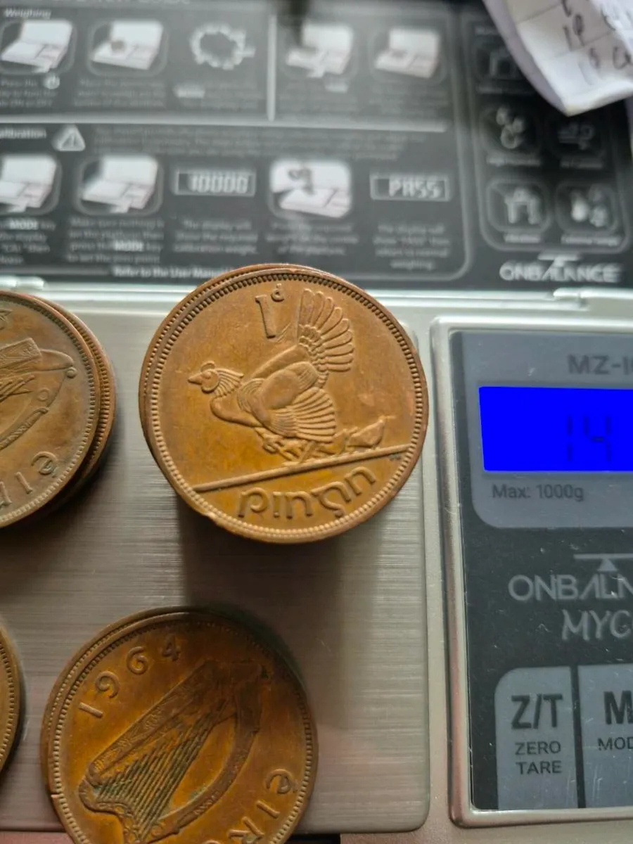 Irish 1 penny Chicken coins - Image 4