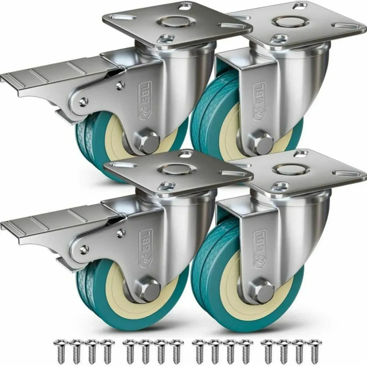 Castor Wheels 50mm with Screws Heavy Duty 200KG - Image 1