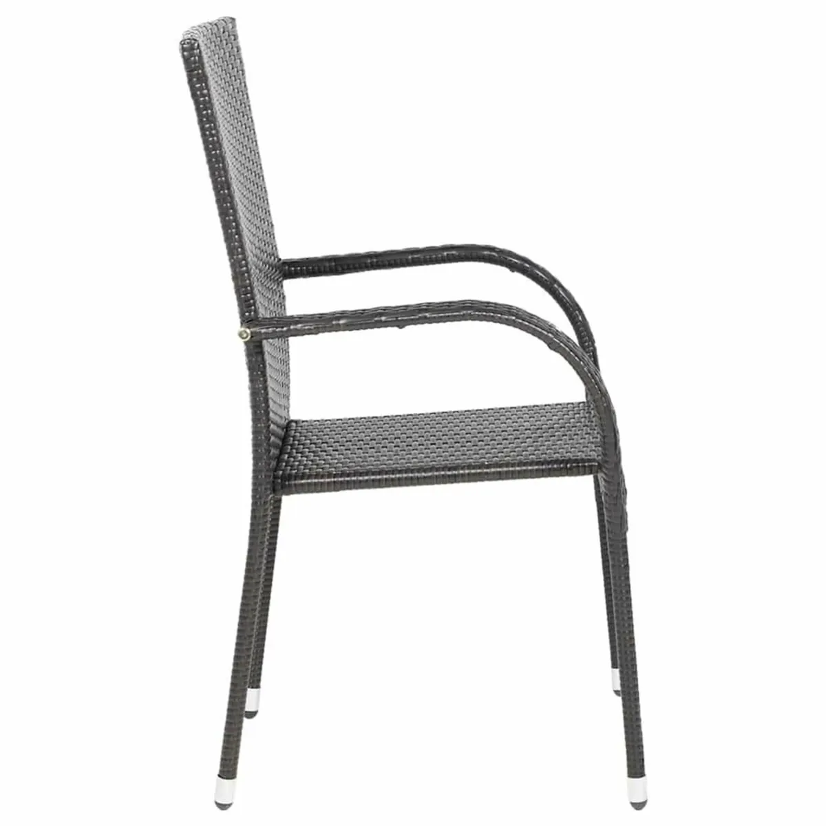 Stackable Outdoor Chairs 2 pcs Poly Rattan Brown - Image 4
