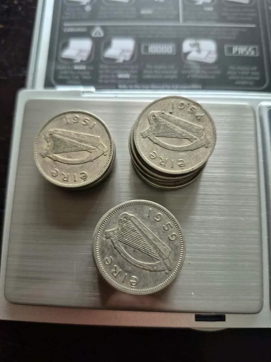 Irish 1 shilling  coins - Image 1