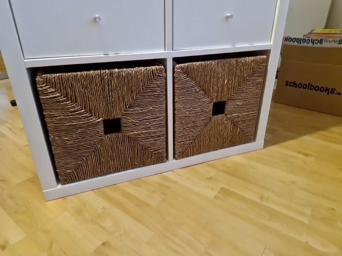 IKEA KALLAX 8-Cube Unit with 8 Drawers + 2 KNIPSA Baskets - Image 2