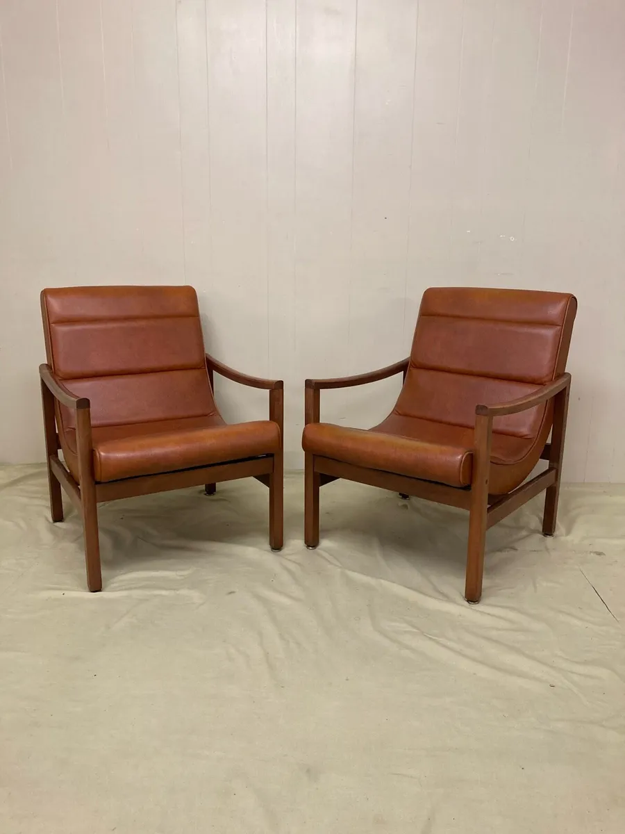 Pair Mid-Century Armchairs - Image 1