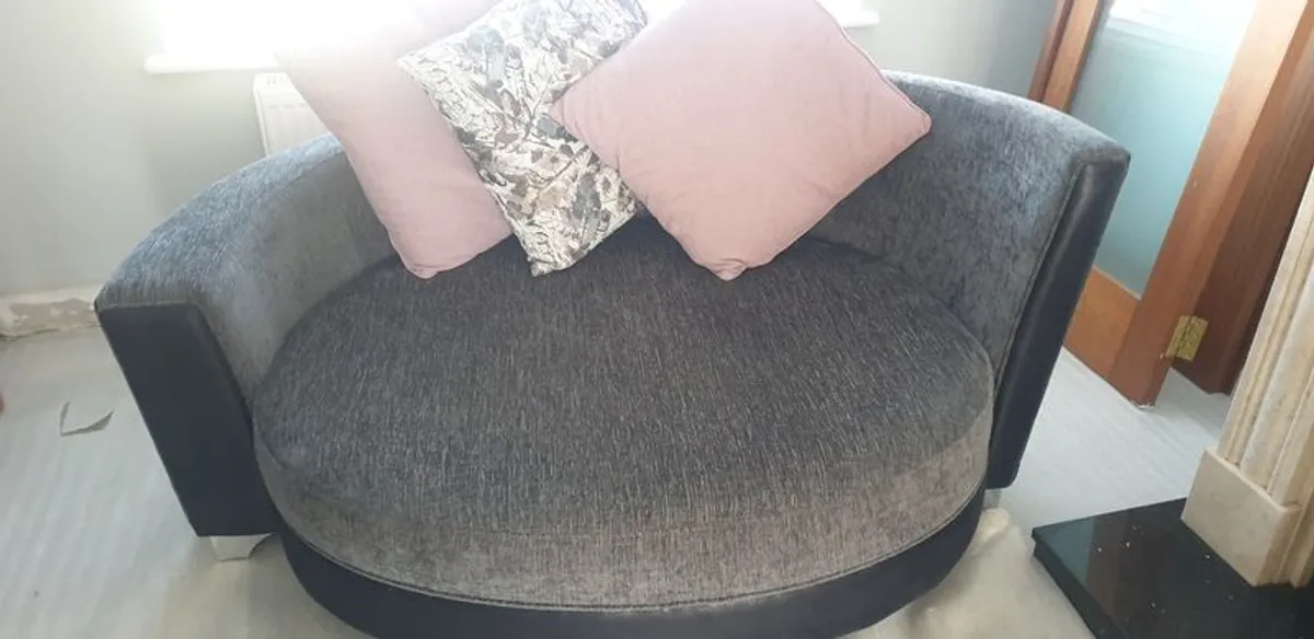 Grey 2 seater Cuddler Couch - Image 2