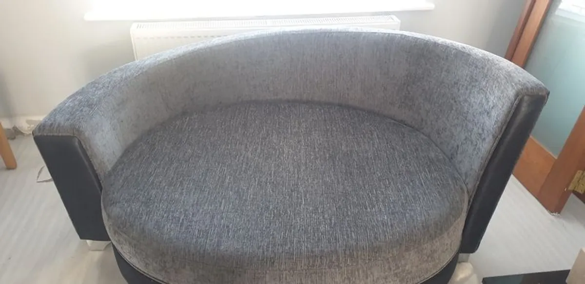 Grey 2 seater Cuddler Couch - Image 3