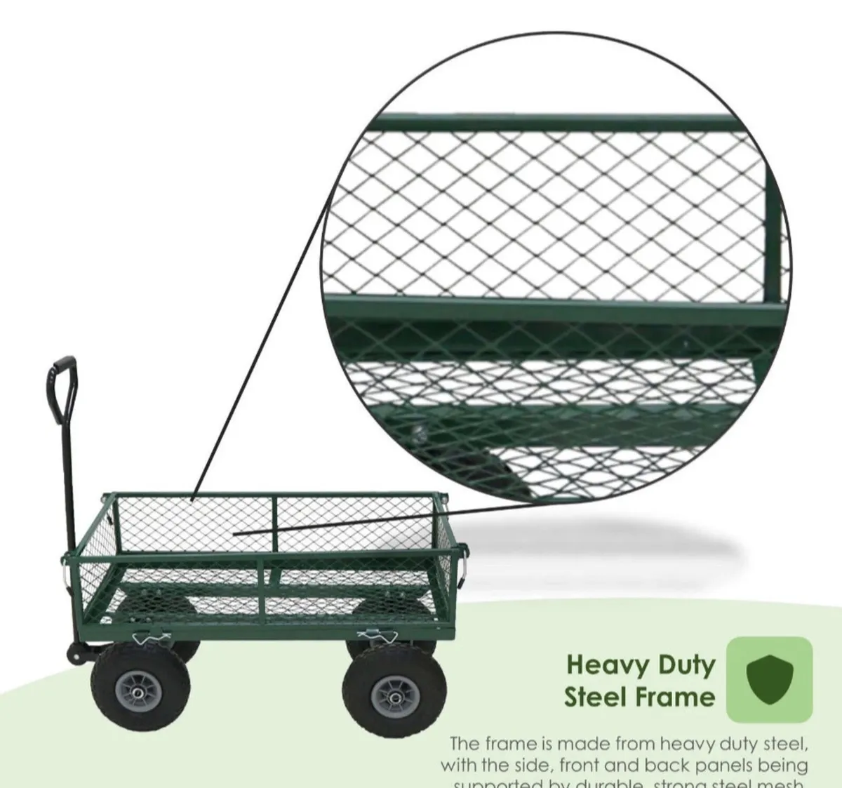 Heavy Duty Metal Garden Cart Trolley NEW - Image 3