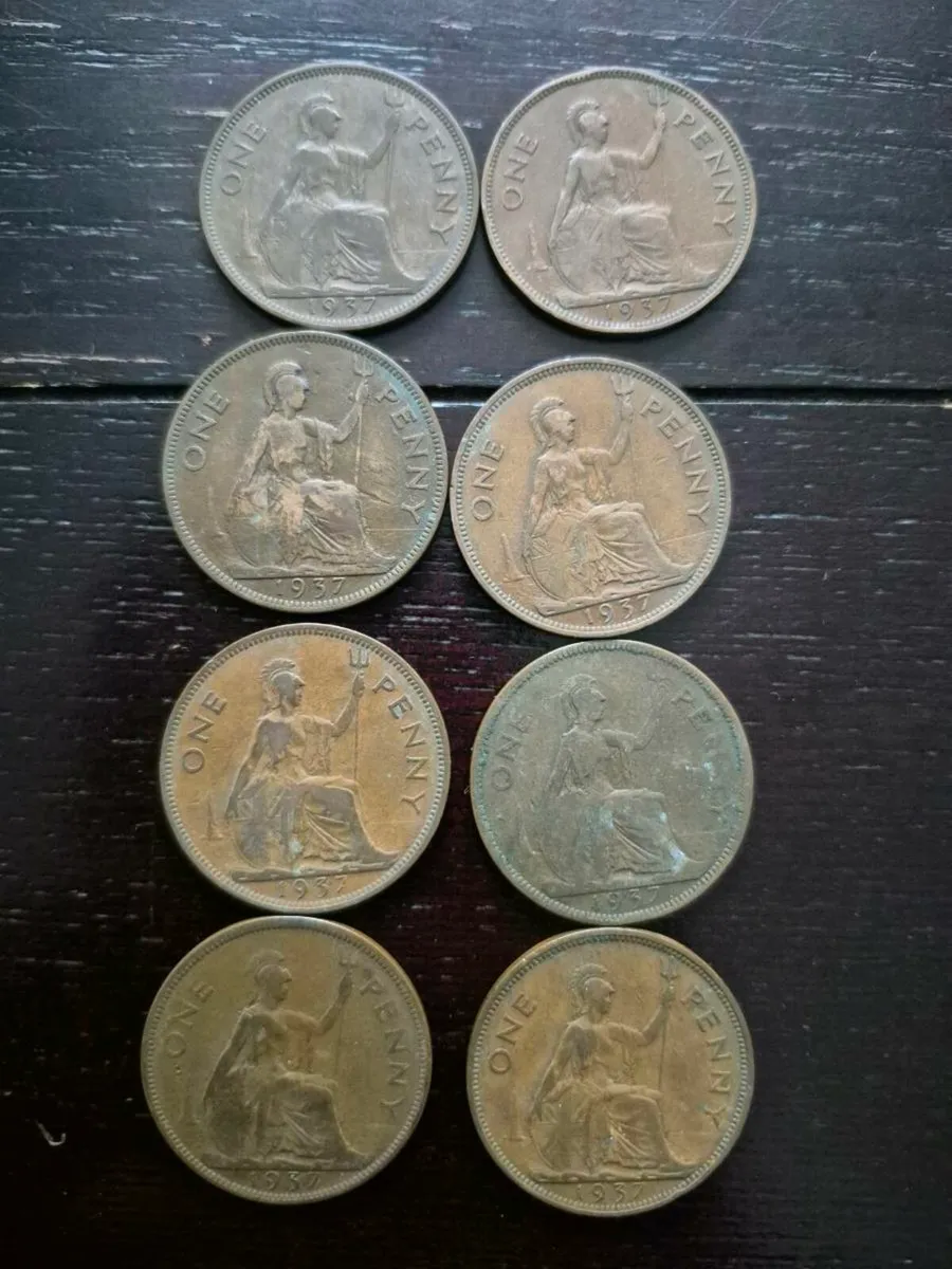 George VI bronze proof penny 1937 rare - Image 1