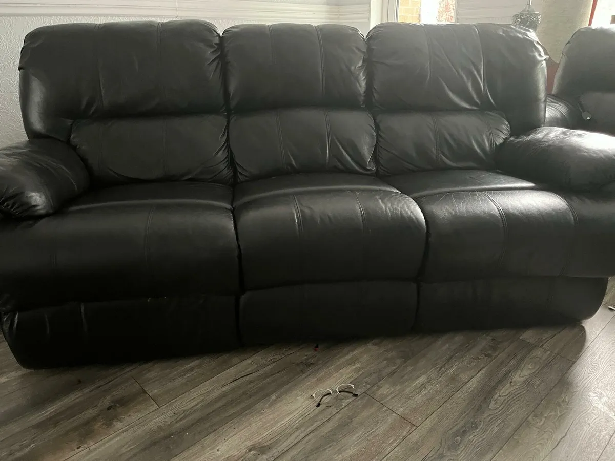 Leather 3 piece suite - Image 2