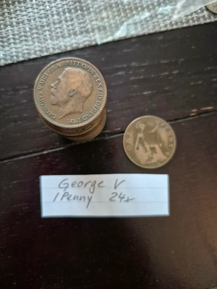 George V 1penny coins - Image 1