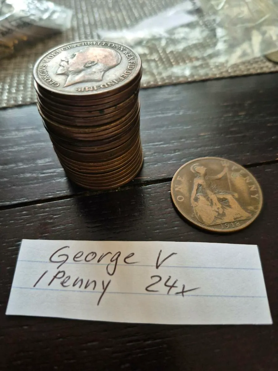 George V 1penny coins - Image 2