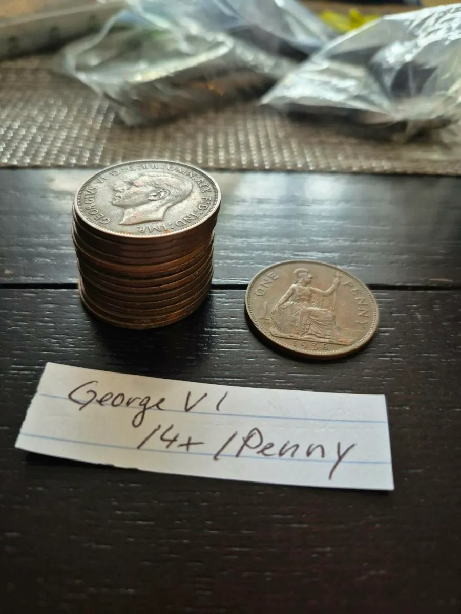 George VI 1 penny coins - Image 2