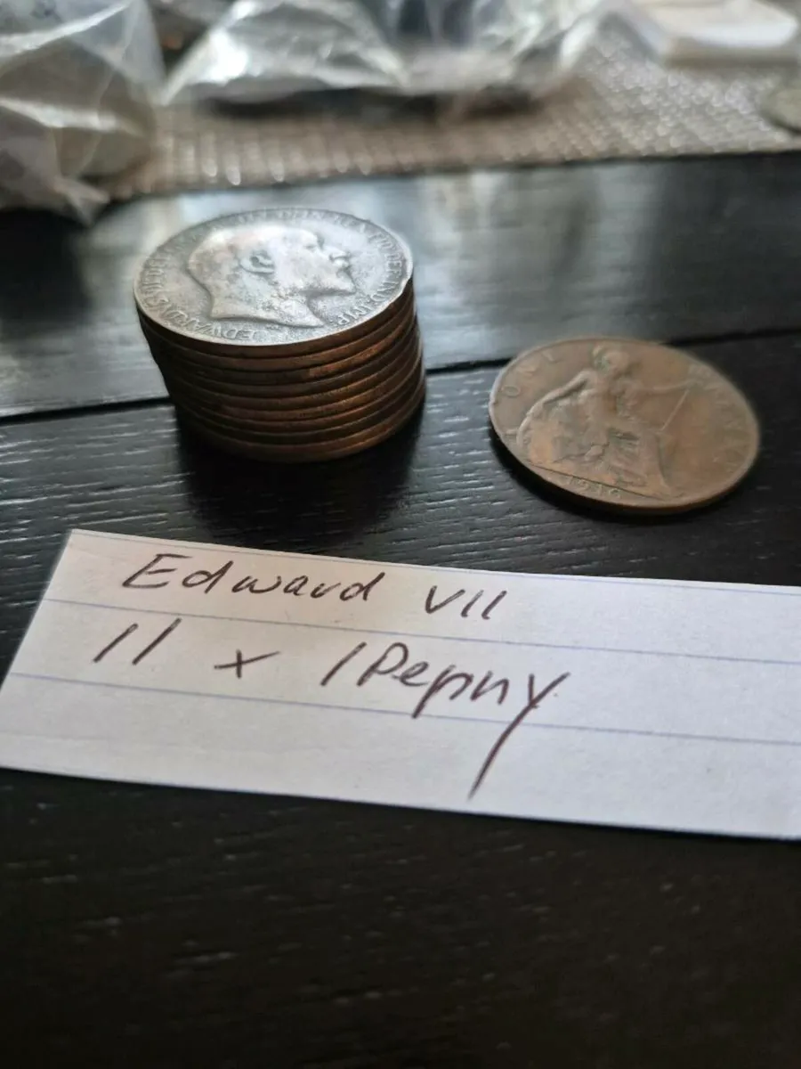 Edward VII 1Penny  coins - Image 2