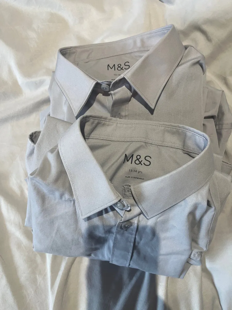 Grey school shirts age 13-14