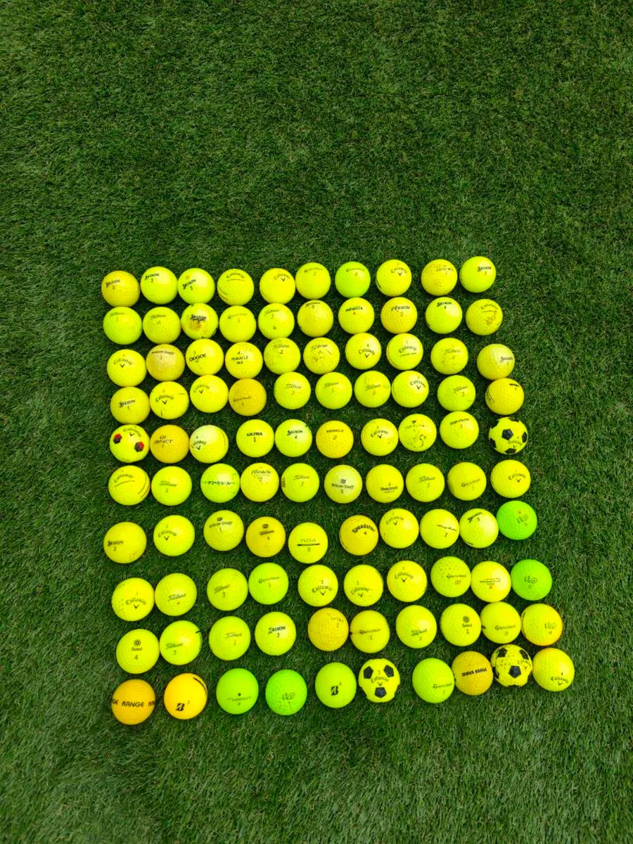 100 yellow golf balls - Image 1