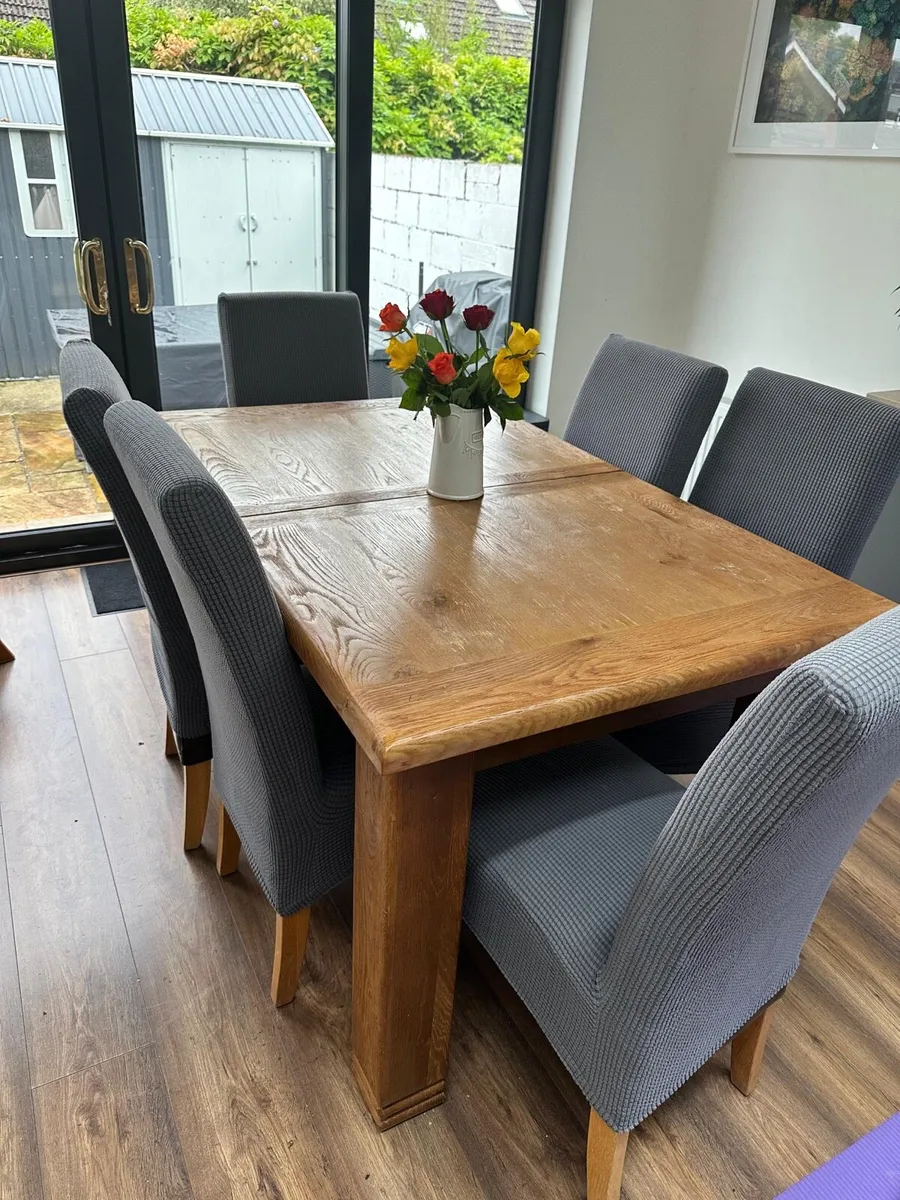Solid Oak Extendable Dining Table - Image 1