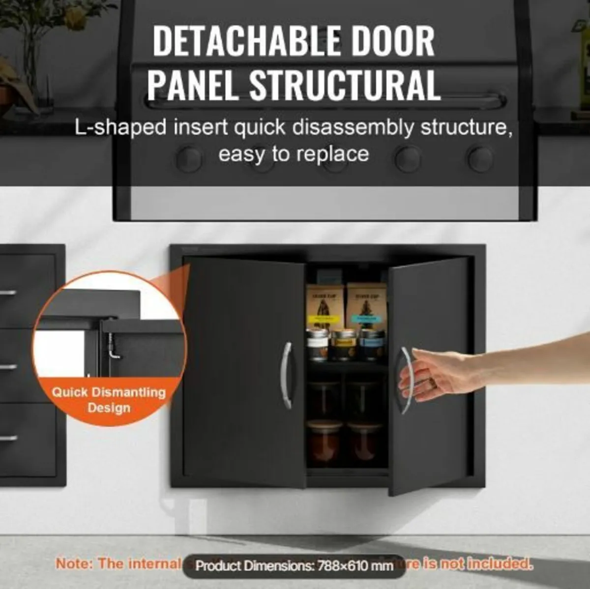 BBQ Access Door, 788x610 mm Double Outdoor - Image 2