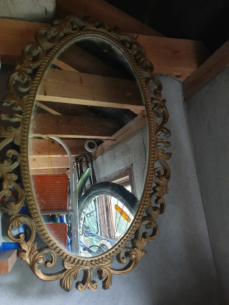 Antique gold Mirror and antique silver Photo frame - Image 1