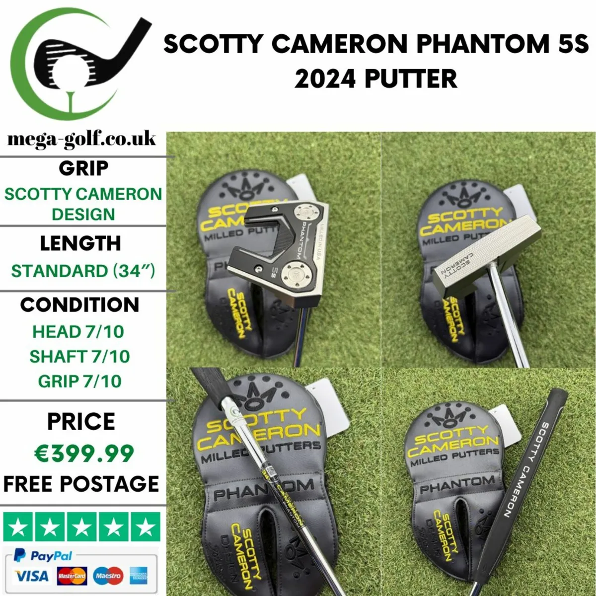 SCOTTY CAMERON PHANTOM 5S 2024 PUTTER / 34″ - Image 1