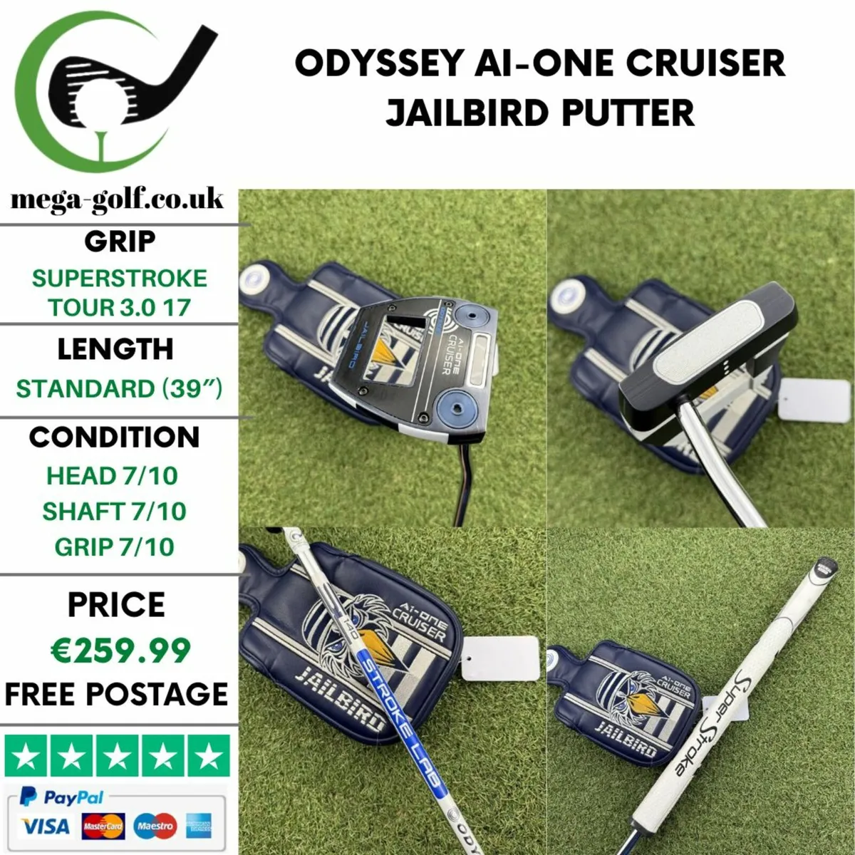ODYSSEY AI-ONE CRUISER JAILBIRD PUTTER / 39″ - Image 1