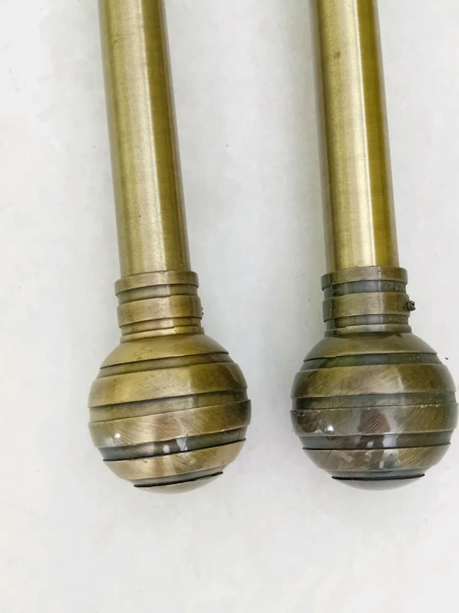 Antique brass curtain rails - Image 1