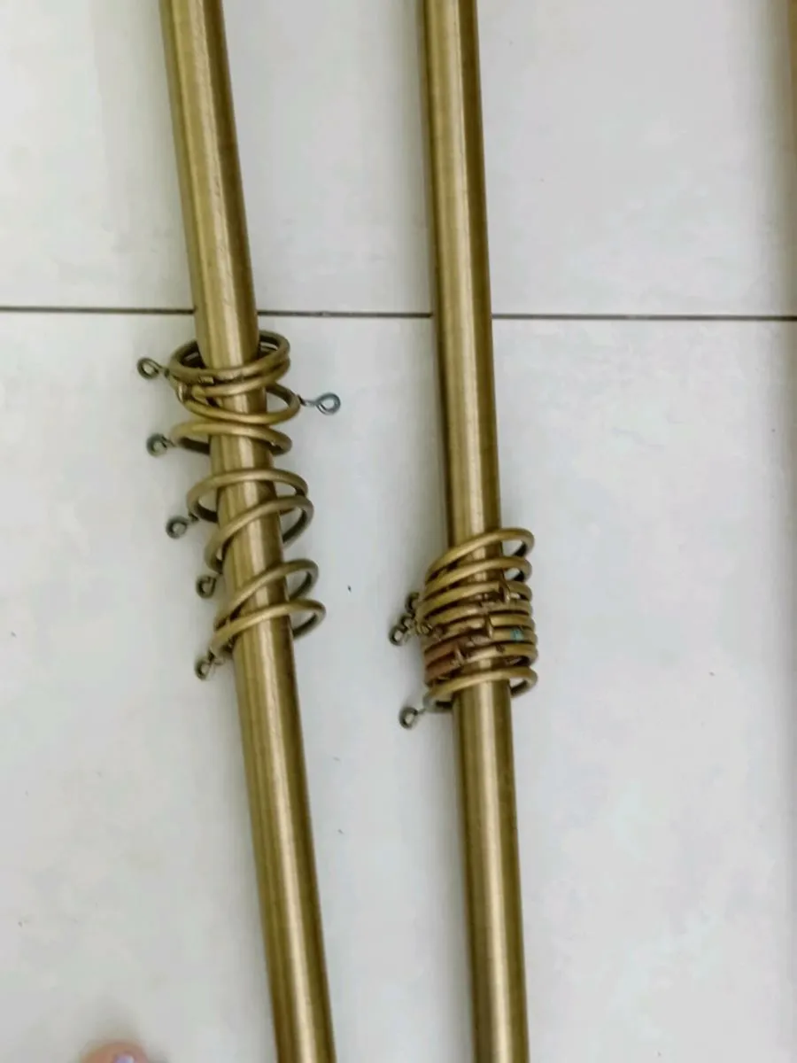 Antique brass curtain rails - Image 2