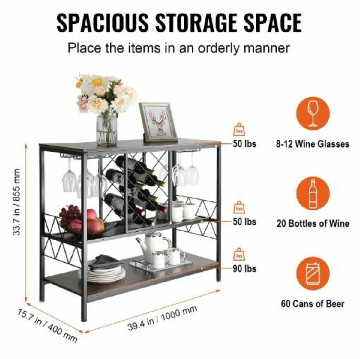 40 Inch Industrial Bar Cabinet, - Image 4