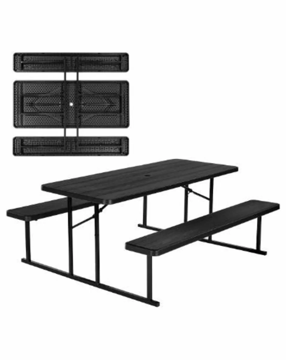 Picnic Table Foldable Steel Camping - Image 1