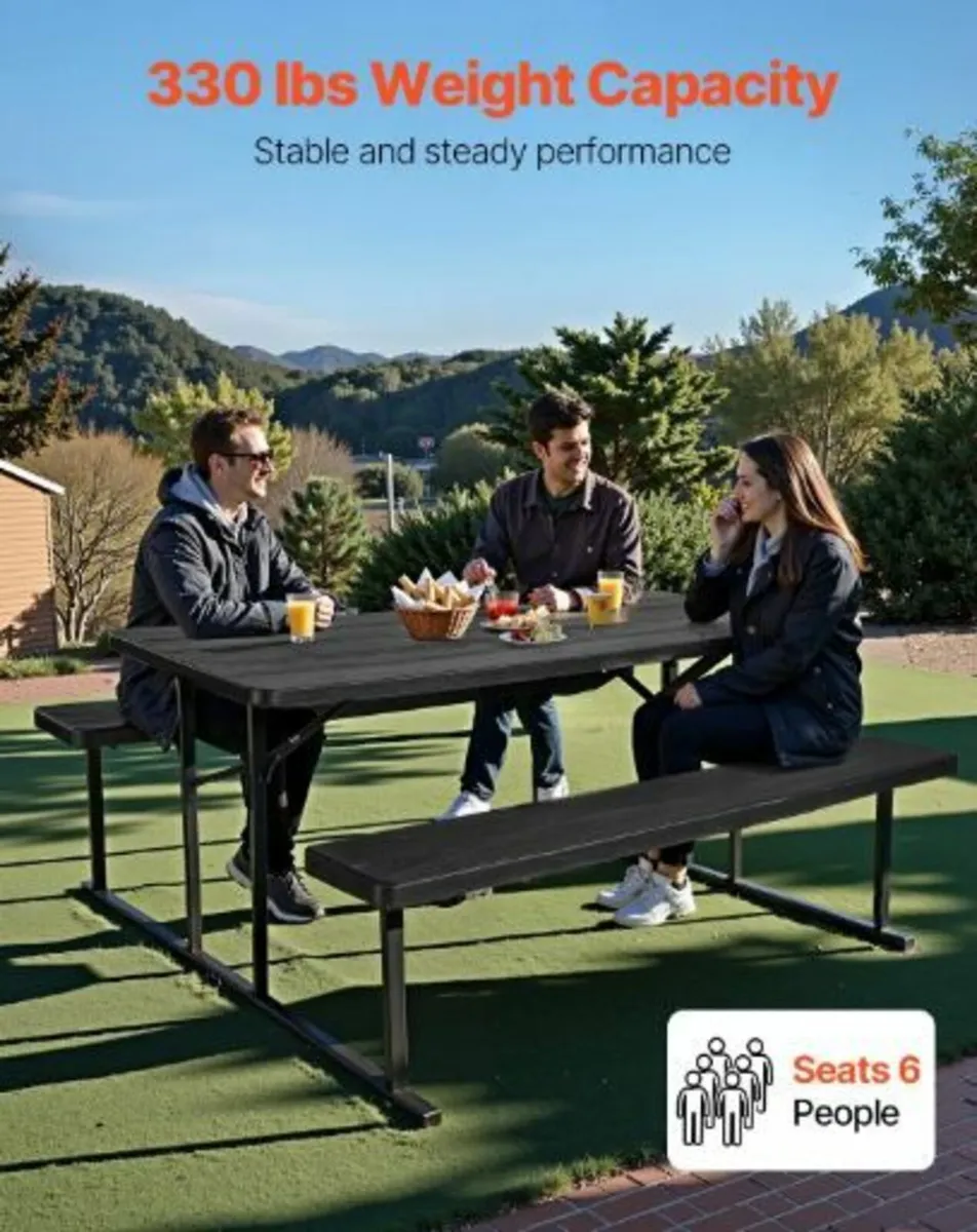 Picnic Table Foldable Steel Camping - Image 3