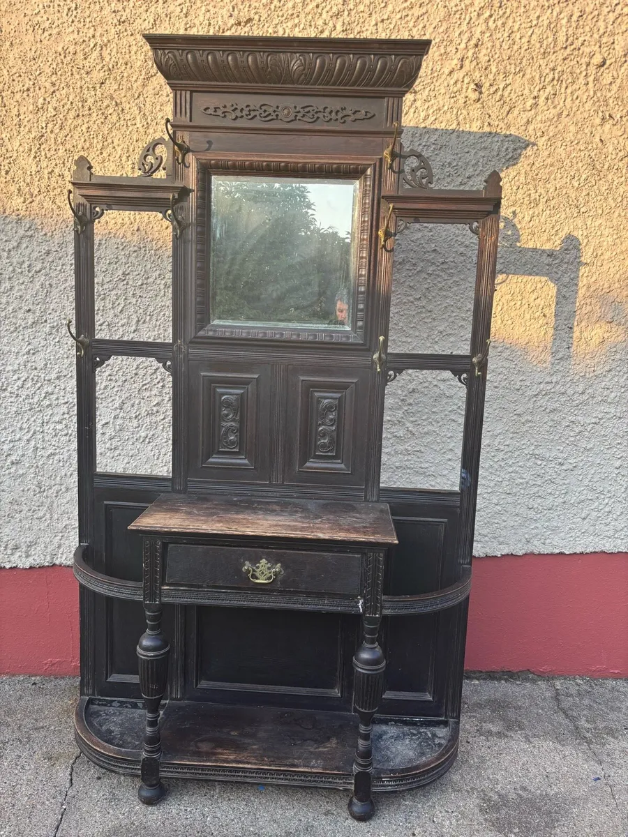 Antique hall tree / hall stand - Image 1