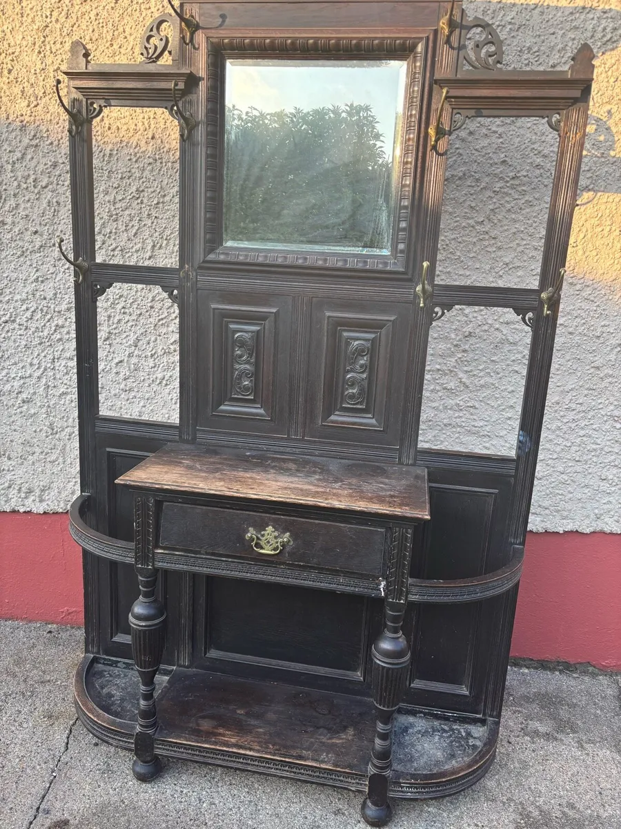 Antique hall tree / hall stand - Image 2