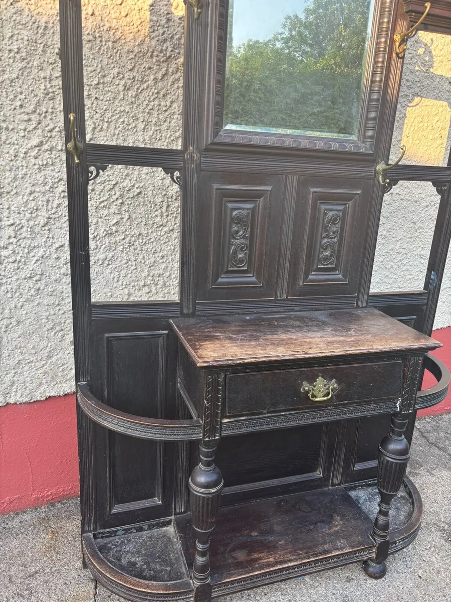 Antique hall tree / hall stand - Image 3