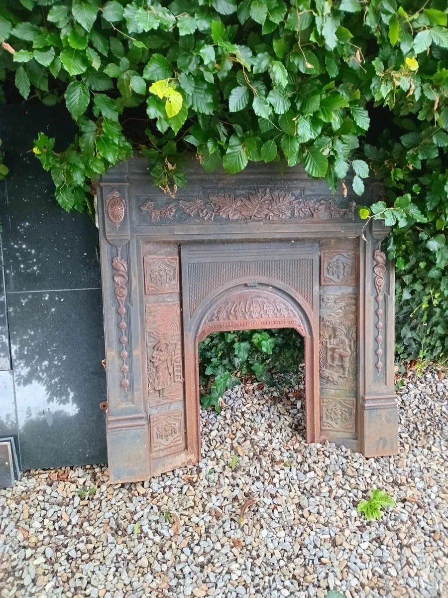 Metal fireplace surround including marble base - Image 1