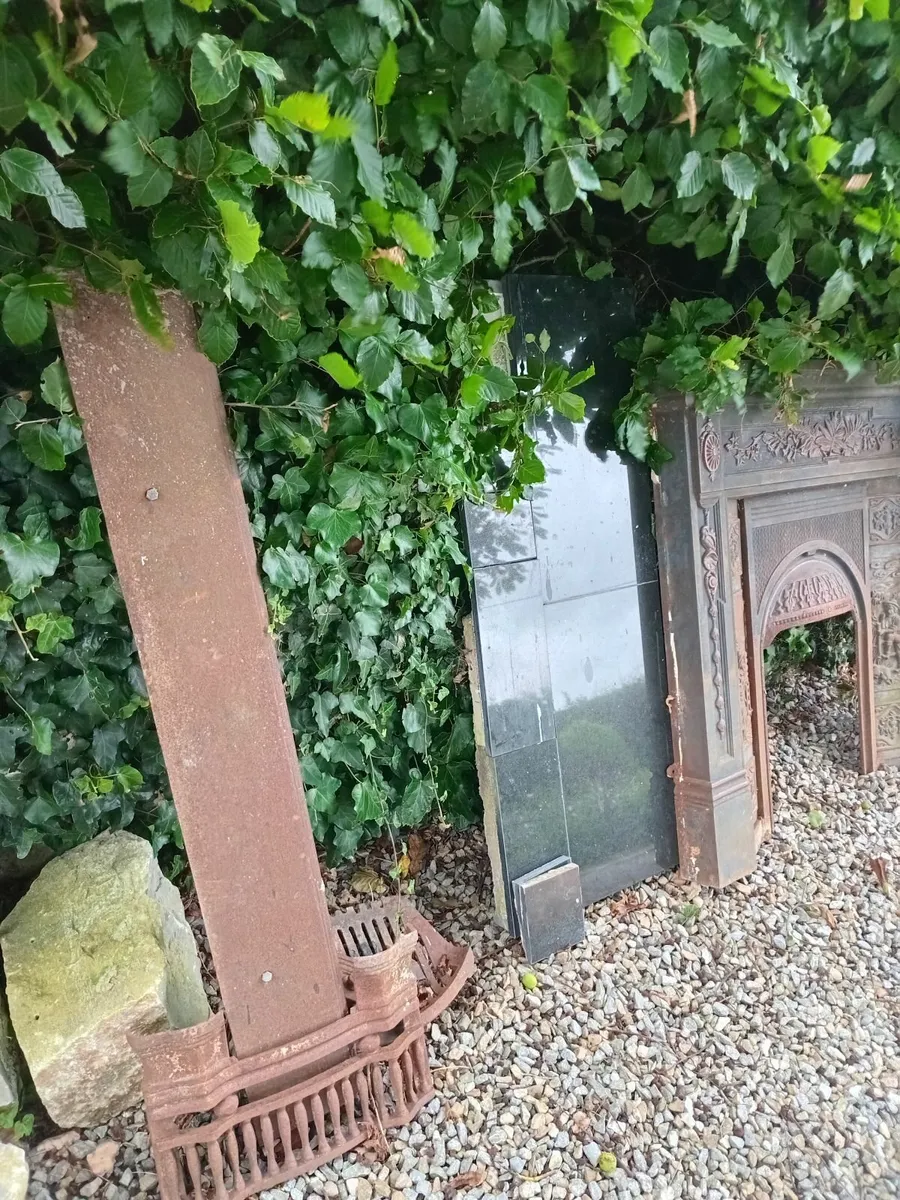 Metal fireplace surround including marble base - Image 2