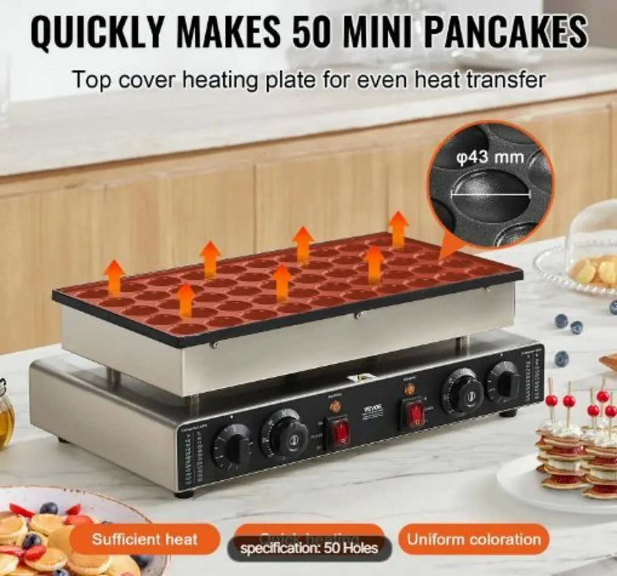 50PCS 43mm Mini Dutch Pancake Maker - Image 3