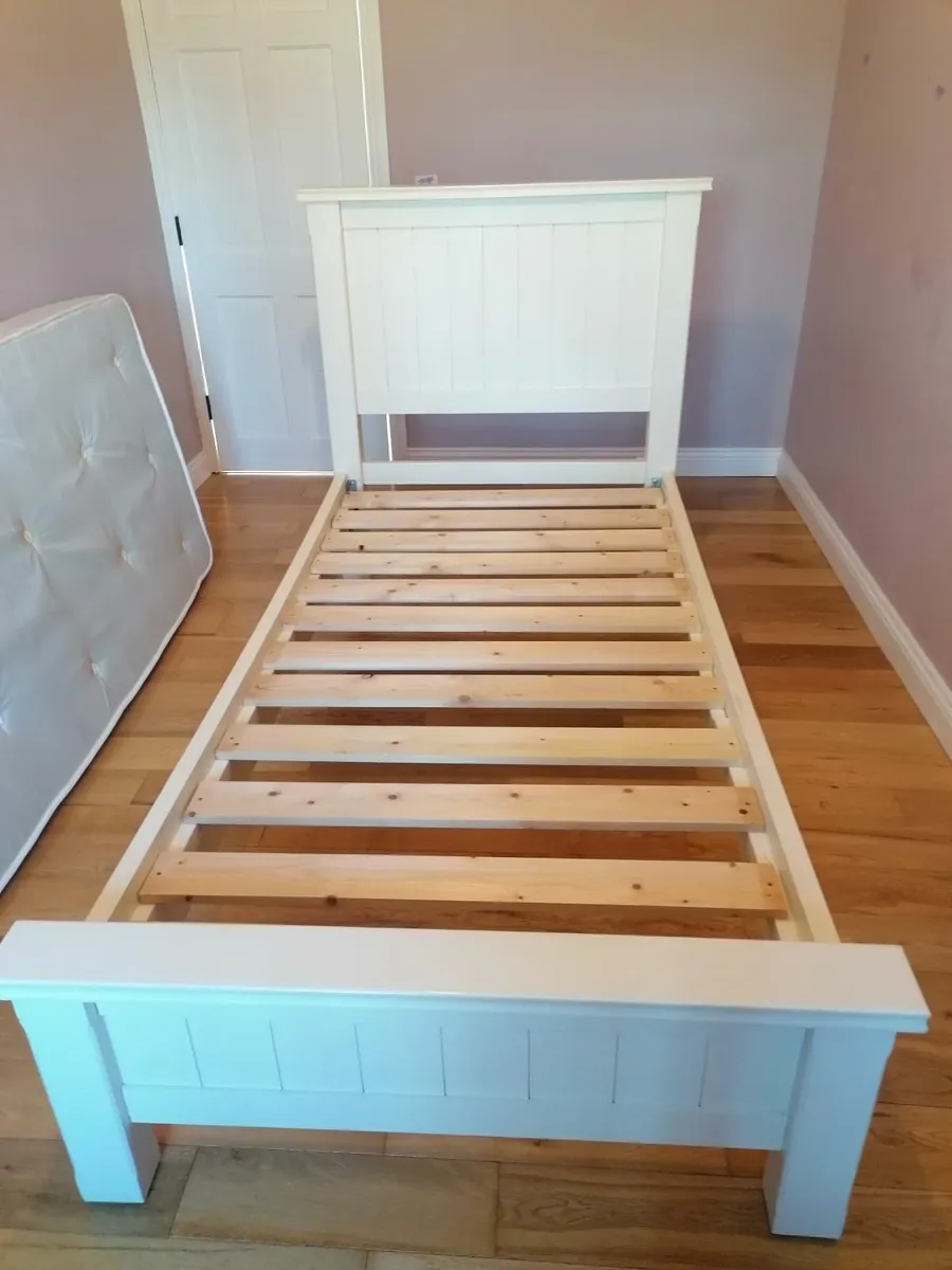 Single Bed Wooden Cream x 2 (160 euros each) - Image 2