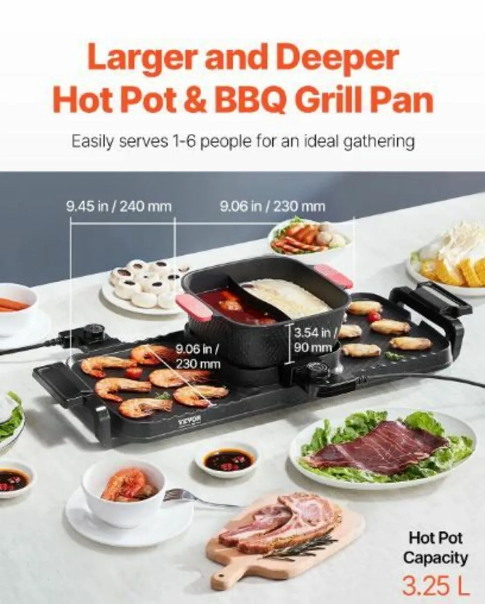 Hot Pot with Grill 2300W 2-in-1 Electric - Image 3