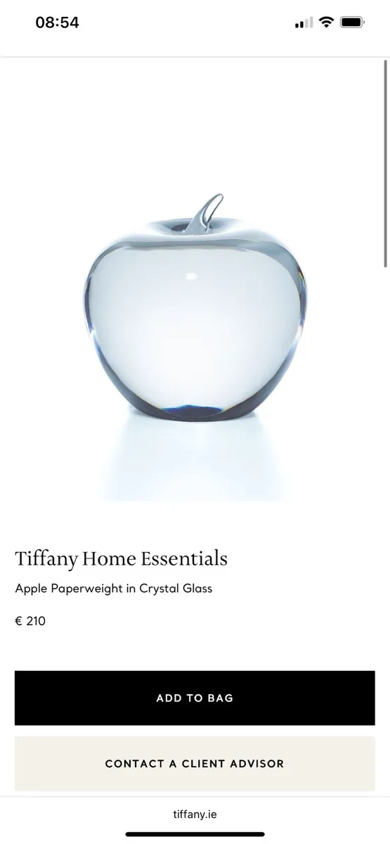 Tiffany & Co. Apple Paperweight in Crystal Glass - Image 2